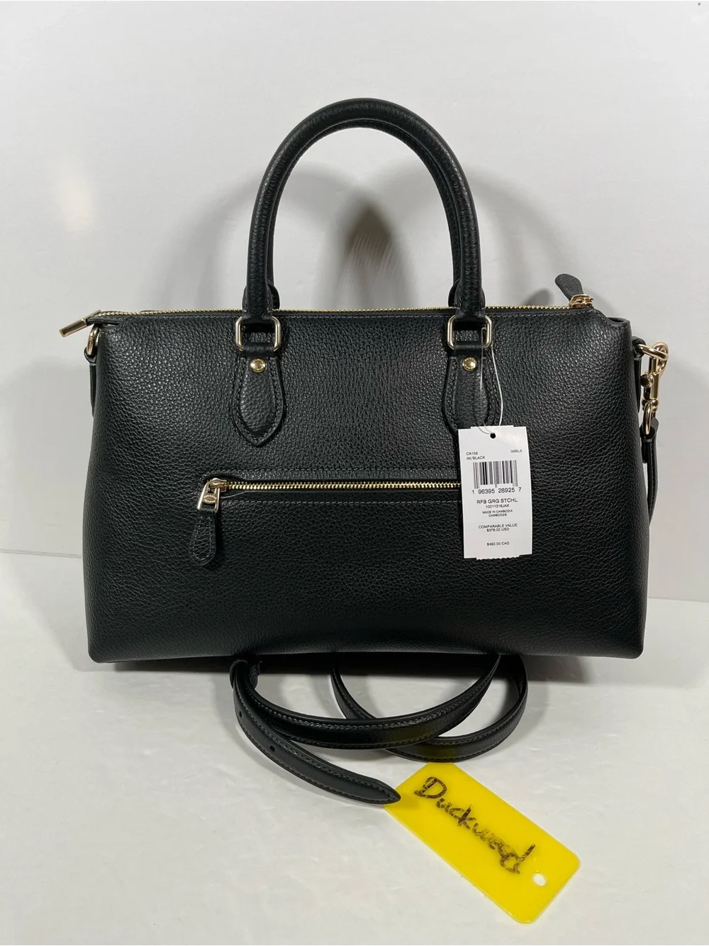 Coach Georgia Satchel pebble leather Gold/Black NWT